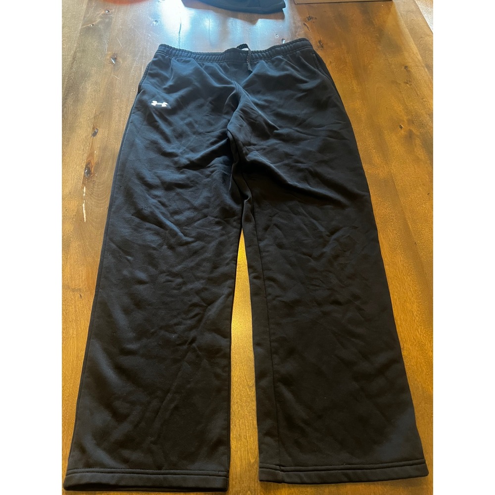 Under Armour Storm Boys Youth XL Black Fleece Sweatpants Loose Fit Pants